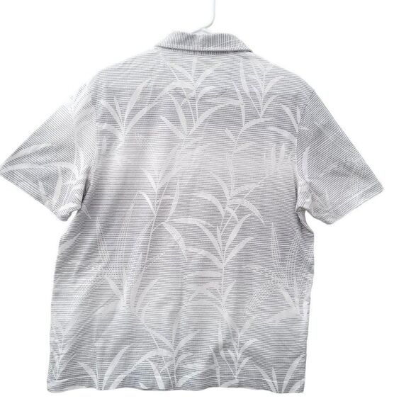 Nat Nast Shirt Mens M Polo Golf Ombre Gray Floral Short Sleeve Resortwear - Picture 2 of 8